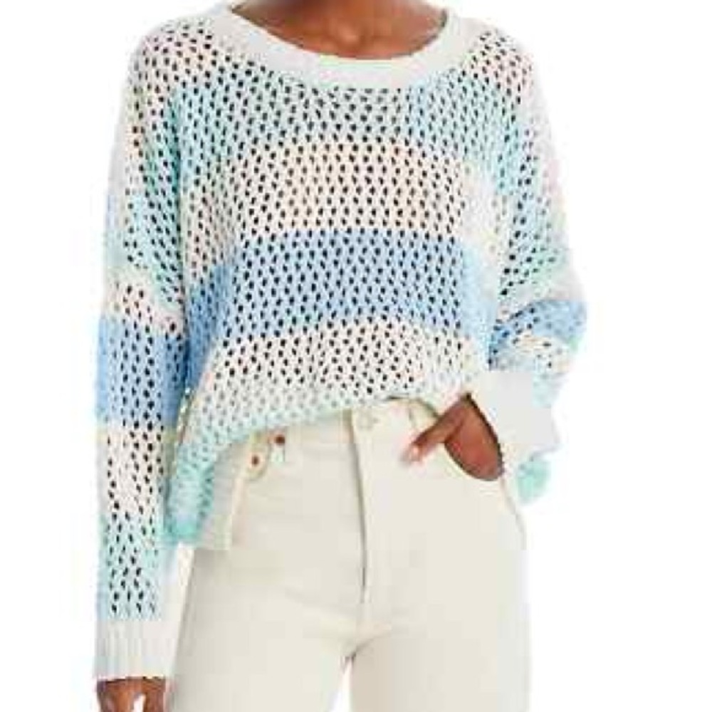Vintage Havana Crochet  Multicolor Knit Sweater Size Large